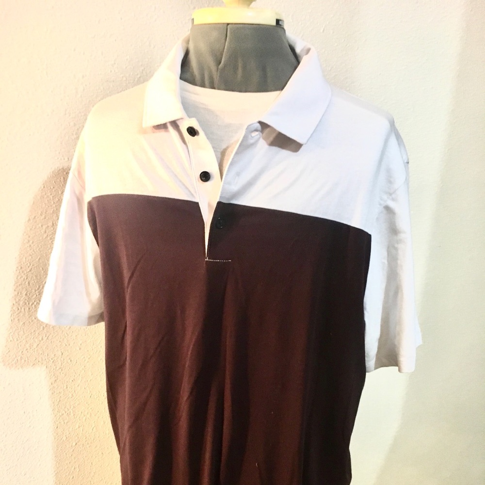 Perry Ellis Luxury Pima Cotton Polo Purple & White